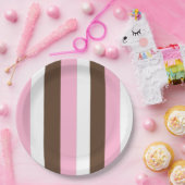 Roze chocolade vanille papieren bordje (Feest)