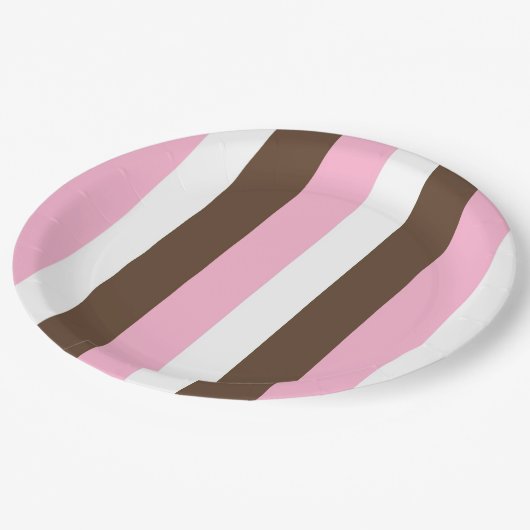Roze chocolade vanille papieren bordje (Gekanteld)