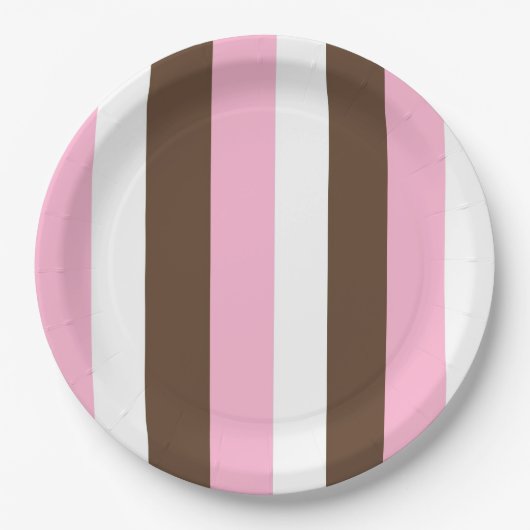 Roze chocolade vanille papieren bordje (Voorkant)