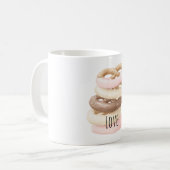 Roze Chocolade Vanille Pretzel Koekjes Koffiemok (Voorkant links)