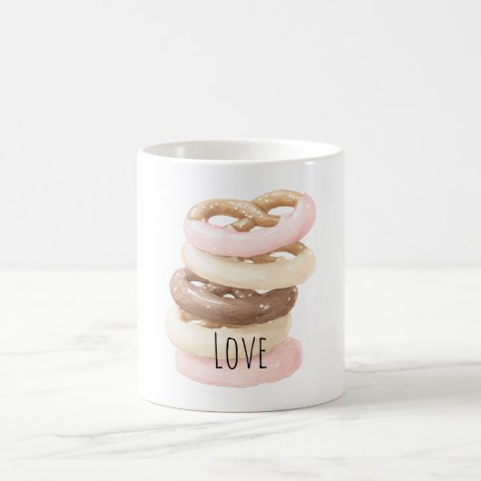 Roze Chocolade Vanille Pretzel Koekjes Koffiemok (Center)