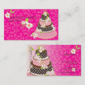 Roze / Chocolade Weddenskap/Bakkerij/pâtisserie Visitekaartje (Voorkant / Achterkant)