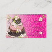 Roze / Chocolade Weddenskap/Bakkerij/pâtisserie Visitekaartje (Achterkant)