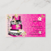 Roze / Chocolade Weddenskap/Bakkerij/pâtisserie Visitekaartje (Achterkant)