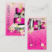 Roze / Chocolade Weddenskap/Bakkerij/pâtisserie Visitekaartje (Voorkant / Achterkant)