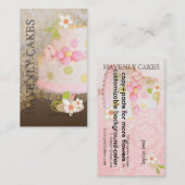 Roze / Chocolade Weddenskap/Bakkerij/pâtisserie Visitekaartje (Voorkant / Achterkant)