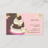 Roze / Chocolade Weddenskap/Bakkerij/pâtisserie Visitekaartje (Achterkant)