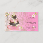 Roze / Chocolade Weddenskap/Bakkerij/pâtisserie Visitekaartje (Achterkant)