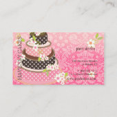 Roze / Chocolade Weddenskap/Bakkerij/pâtisserie Visitekaartje (Achterkant)