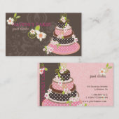 Roze / Chocolade Weddenskap/Bakkerij/pâtisserie Visitekaartje (Voorkant / Achterkant)