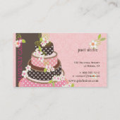 Roze / Chocolade Weddenskap/Bakkerij/pâtisserie Visitekaartje (Achterkant)