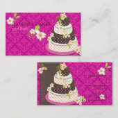 Roze / Chocolade Weddenskap/Bakkerij/pâtisserie Visitekaartje (Voorkant / Achterkant)