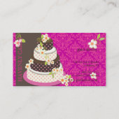 Roze / Chocolade Weddenskap/Bakkerij/pâtisserie Visitekaartje (Achterkant)