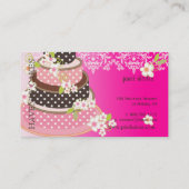 Roze / Chocolade Weddenskap/Bakkerij/pâtisserie Visitekaartje (Achterkant)