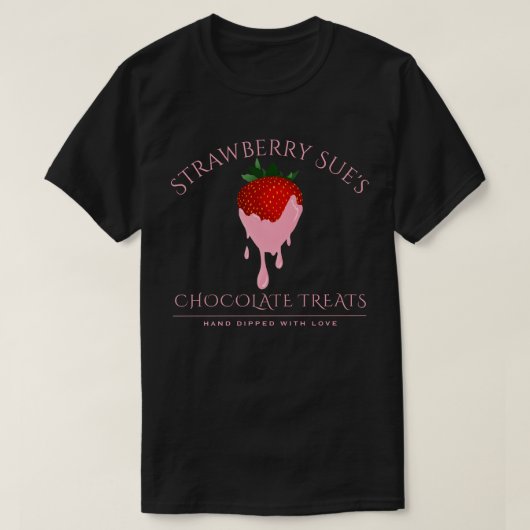 roze chocoladeaardbei T-Shirt (Design voorkant)