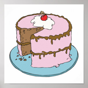 roze chocoladecake poster