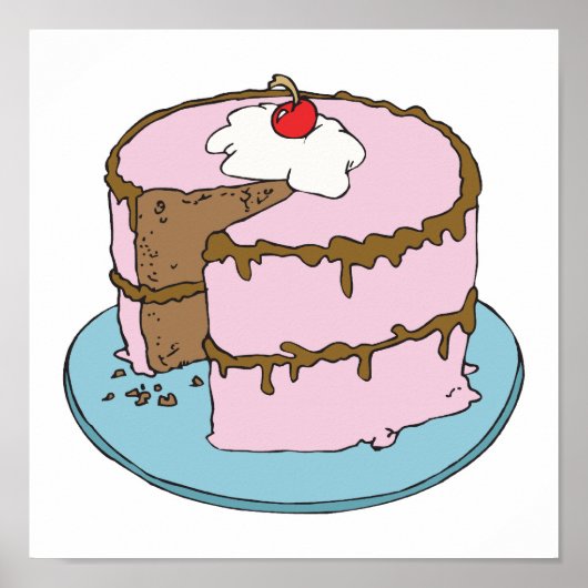 roze chocoladecake poster (Voorkant)