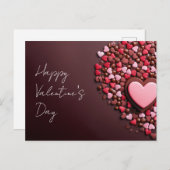 Roze chocoladeharten op donkere grond Valentijns Briefkaart (Voorkant / Achterkant)