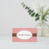Roze Chocoladepatroon Visitekaartje (Staand voorkant)