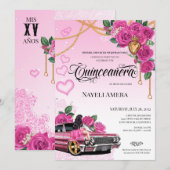 Roze Chola Lowrider Chicana Quinceanera Kaart (Voorkant / Achterkant)