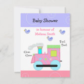 Roze Choo Baby shower Kaart (Voorkant)