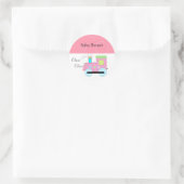 Roze Choo Baby shower Ronde Sticker (Tas)