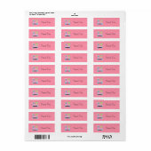 Roze Choo Choo Trein Bedankt Etiket (Full Sheet)