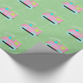 Roze Choo Choo-trein Cadeaupapier (Hoek)
