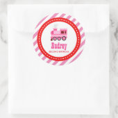 Roze Choo Train Birthday Baby shower Ronde Sticker (Tas)