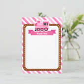 Roze Choo Train Dank u opmerkingen Bedankkaart (Staand voorkant)