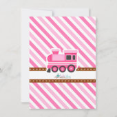 Roze Choo Train Dank u opmerkingen Bedankkaart (Achterkant)