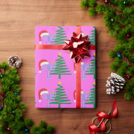 Roze Chrismukkah Wrapping Paper Roll Cadeaupapier