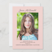 Roze Christelijk Afstuderen Fotoaankondiging Aankondiging (Voorkant)