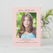 Roze Christelijk Afstuderen Fotoaankondiging Aankondiging (Staand voorkant)