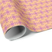 Roze christelijk kruis cadeaupapier (Rol Hoek)