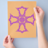 Roze christelijk kruis flyer (Hand)