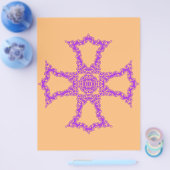 Roze christelijk kruis flyer (Enkel)