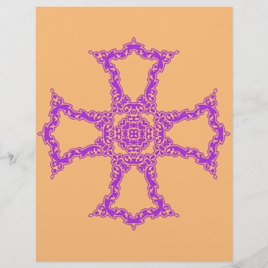 Roze Christelijk Kruis Modern Esthetische Kunst Flyer (Voorkant)