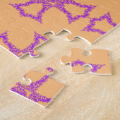 Roze Christelijk Kruis Modern Esthetische Kunst Legpuzzel (Zijkant)
