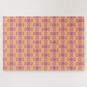 Roze Christelijk Kruis Modern Esthetische Kunst Legpuzzel (Horizontaal)