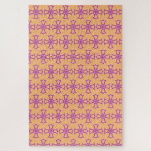 Roze Christelijk Kruis Modern Esthetische Kunst Legpuzzel