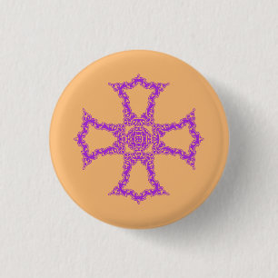 Roze Christelijk Kruis Modern Esthetische Kunst Ronde Button 3,2 Cm