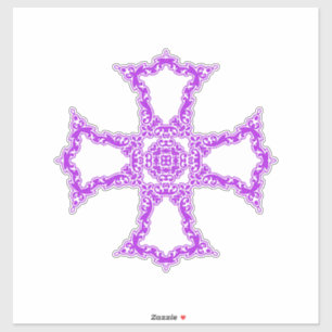 Roze Christelijk Kruis Modern Esthetische Kunst Sticker