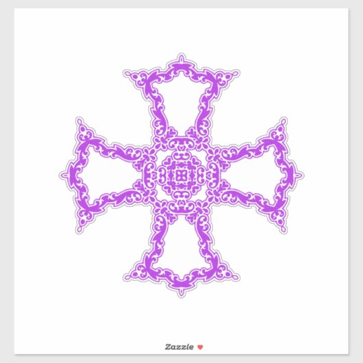 Roze Christelijk Kruis Modern Esthetische Kunst Sticker (Vel)