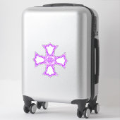 Roze Christelijk Kruis Modern Esthetische Kunst Sticker (Koffer)