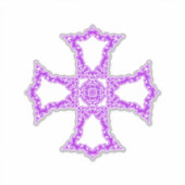 Roze Christelijk Kruis Modern Esthetische Kunst Sticker (Voorkant)