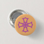 Roze christelijk kruis ronde button 3,2 cm (Voorkant /achterkant)
