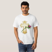 Roze Christelijk Kruis T-shirt (Voorkant volledig)
