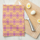 Roze christelijk kruis theedoek (Quarter Fold)