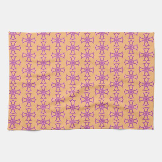 Roze christelijk kruis theedoek (Horizontaal)